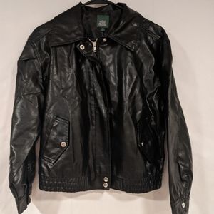 Wild Fable Black Faux Leather Bomber Jacket Small